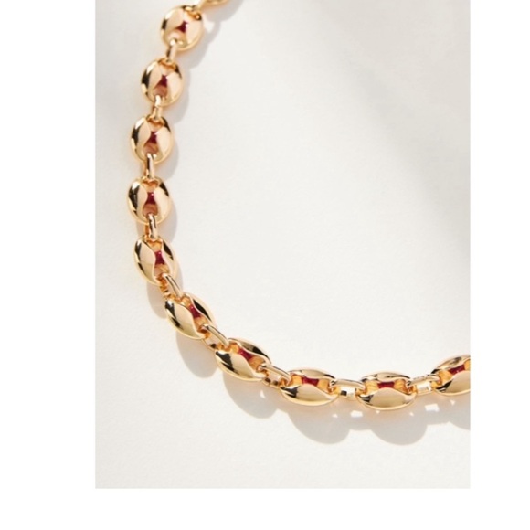 Anthropologie Gold Beaded Necklace. - Picture 2 of 6